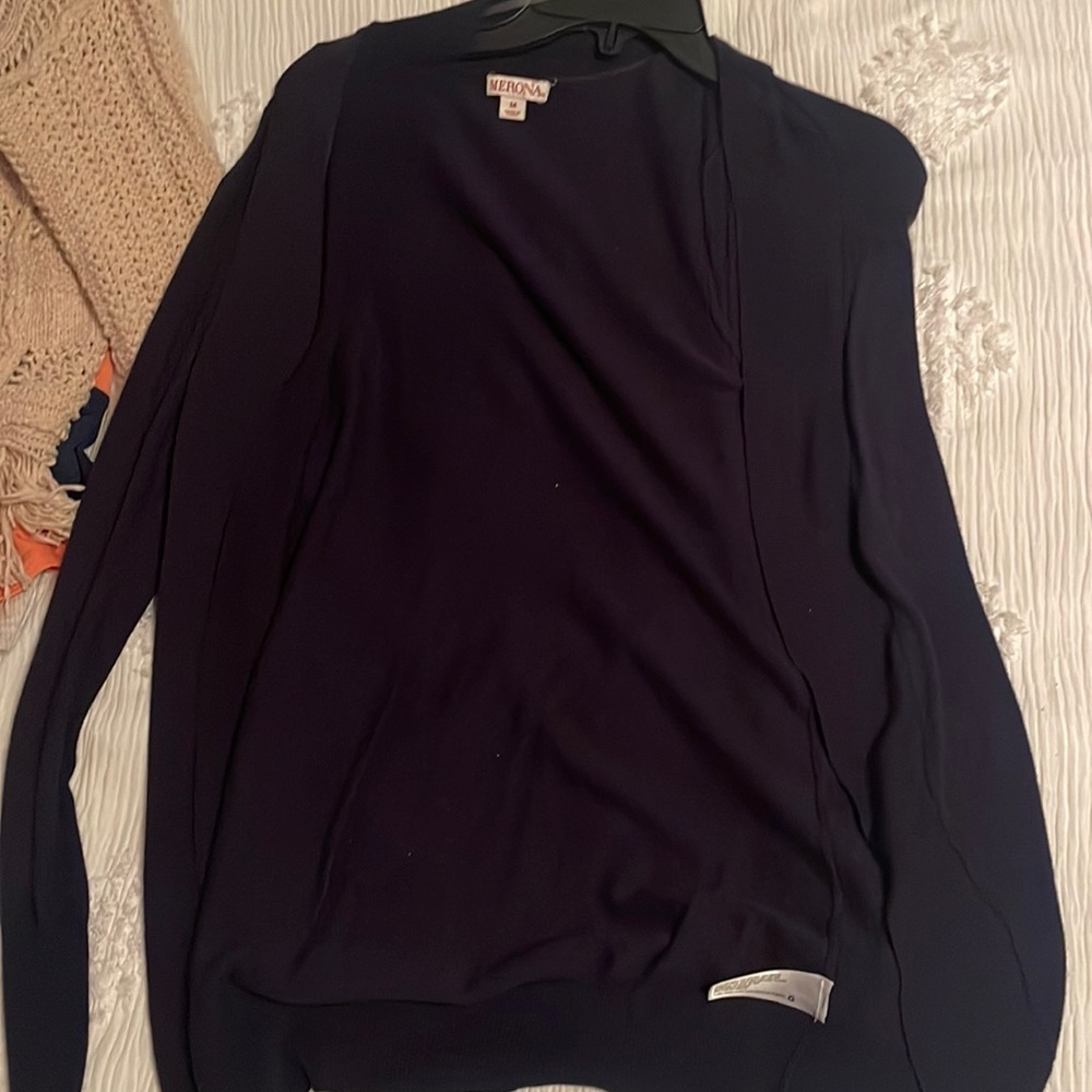 navy blue cardigan